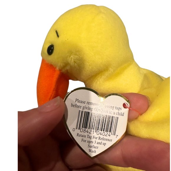 PlushTy Beanie Babies Quackers the Duck with Errors NWMT - Picture 10 of 10